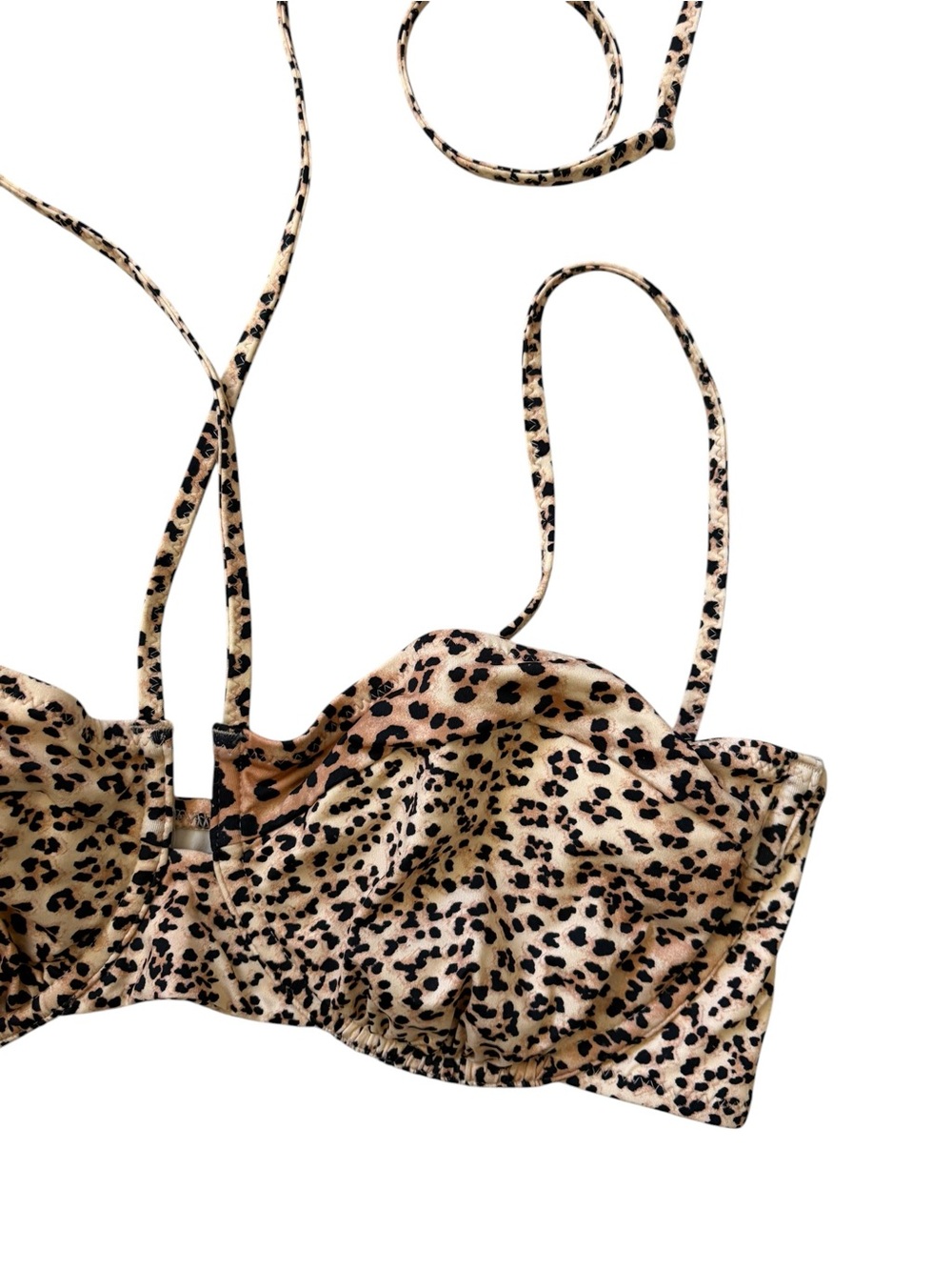 Ulla Johnson Aleena Snow Leopard-Print Bikini Top Size XL - Picture 8 of 12